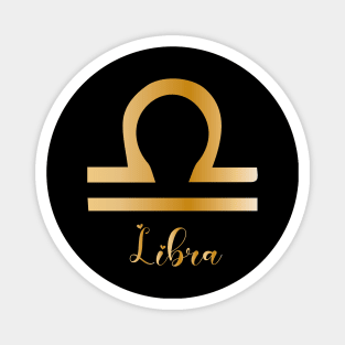 Libra Zodiac Sign golden Magnet